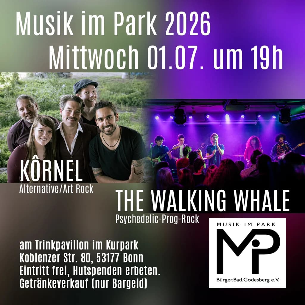 Musik im Park - Doppelkonzert mit Kôrnel und The Walking Whale