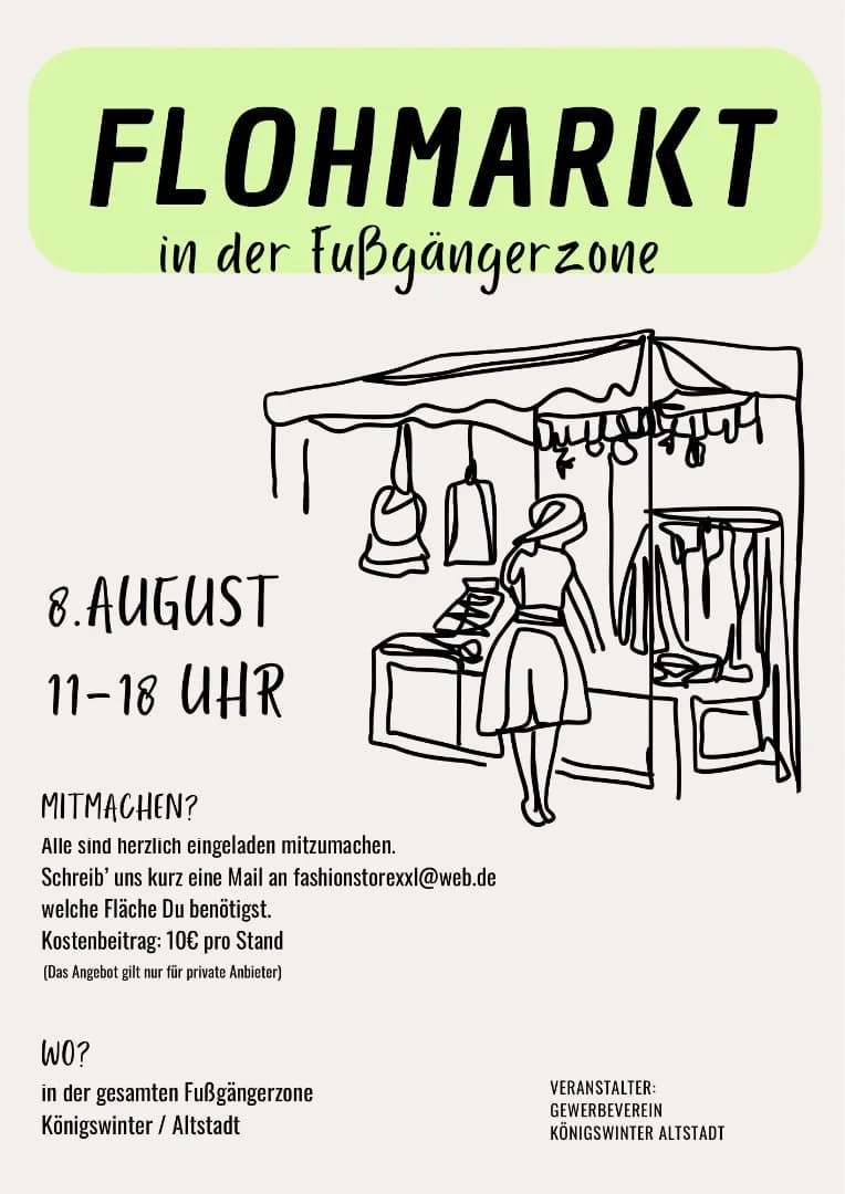 Königssommer 26 | 1. Flohmarkt des Gewerbeverein in der Fußgängerzone der Königswinterer Altstadt
