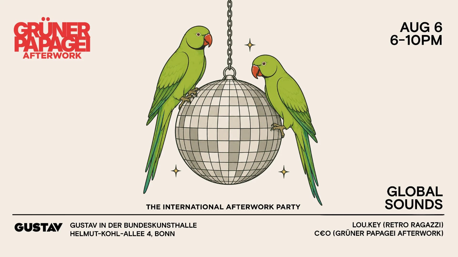 GRÜNER PAPAGEI - THE INTERNATIONAL AFTERWORK PARTY