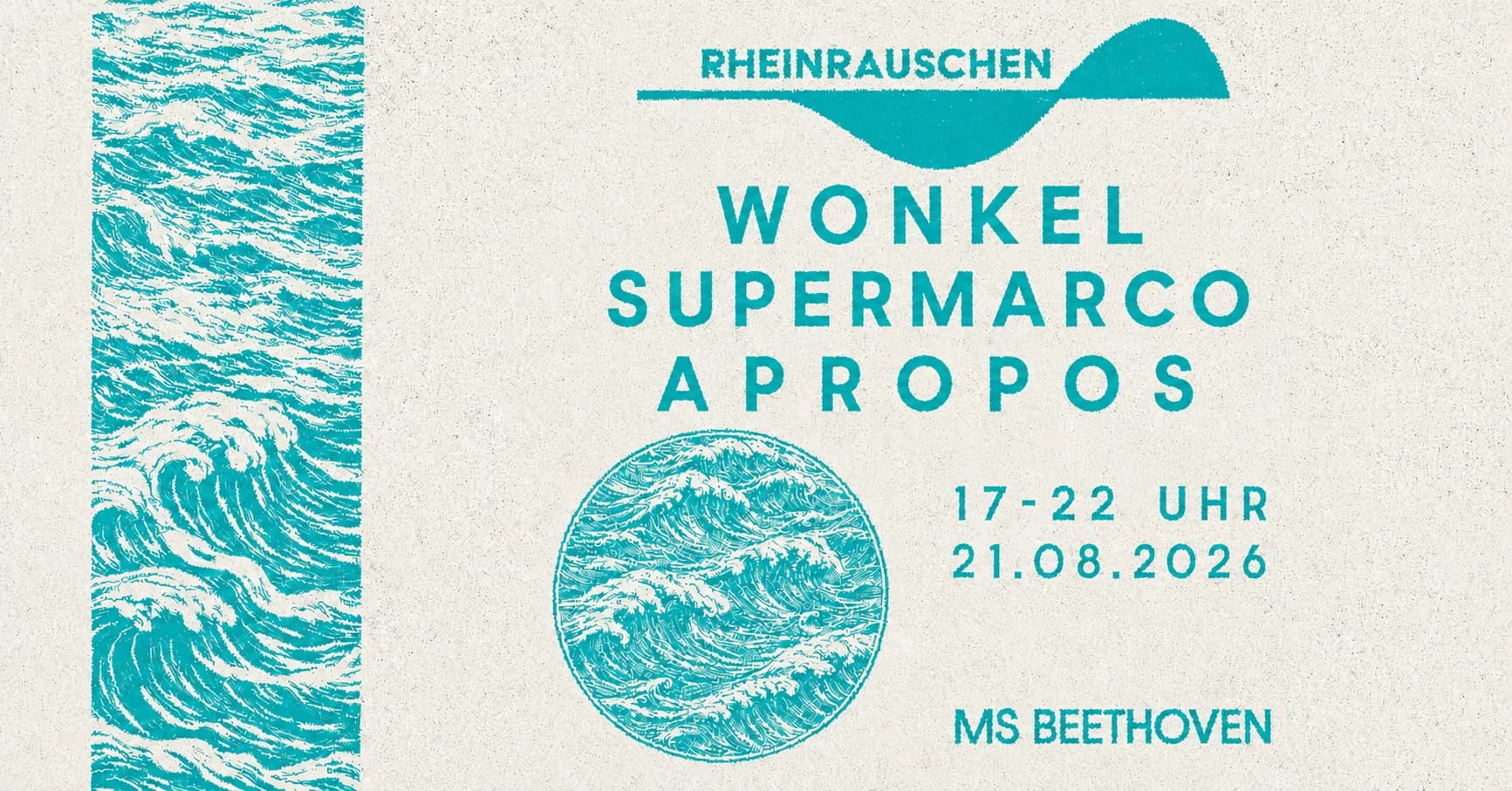 RHEINRAUSCHEN electronic Boat Party mit WONKEL SUPERMARCO APROPOS