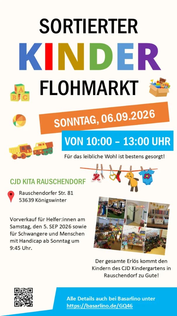 Sortierter Kindersachenflohmarkt im CJD Kindergarten Rauschendorf
