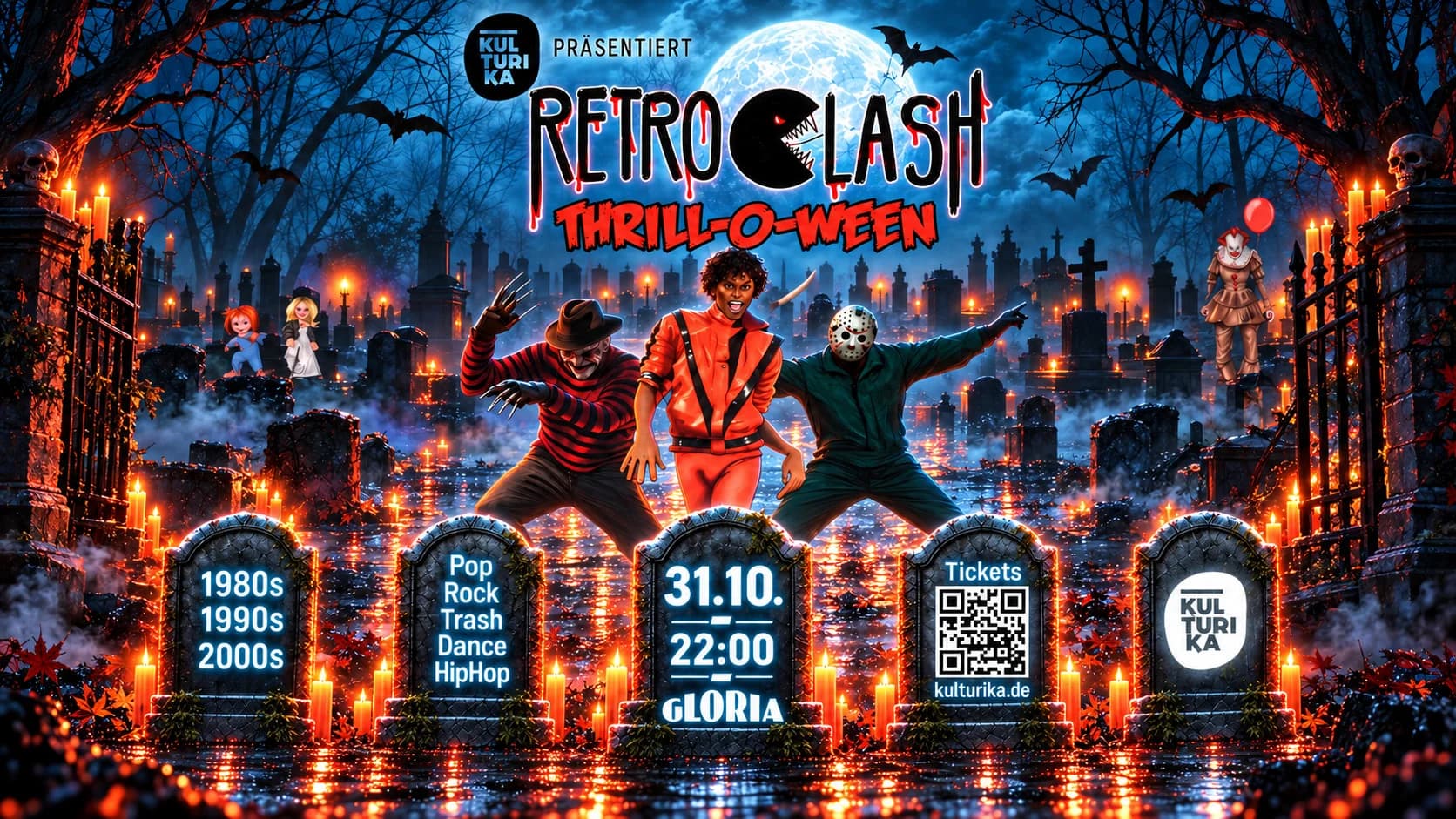 RETRO CLASH 80s 90s 2000s Halloween Party Köln // 31.10. Gloria